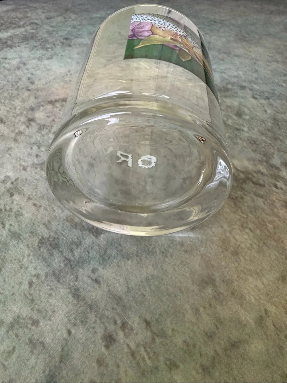 Orvis Clear Glass Tumbler with Green Logo and Fish Emblem
